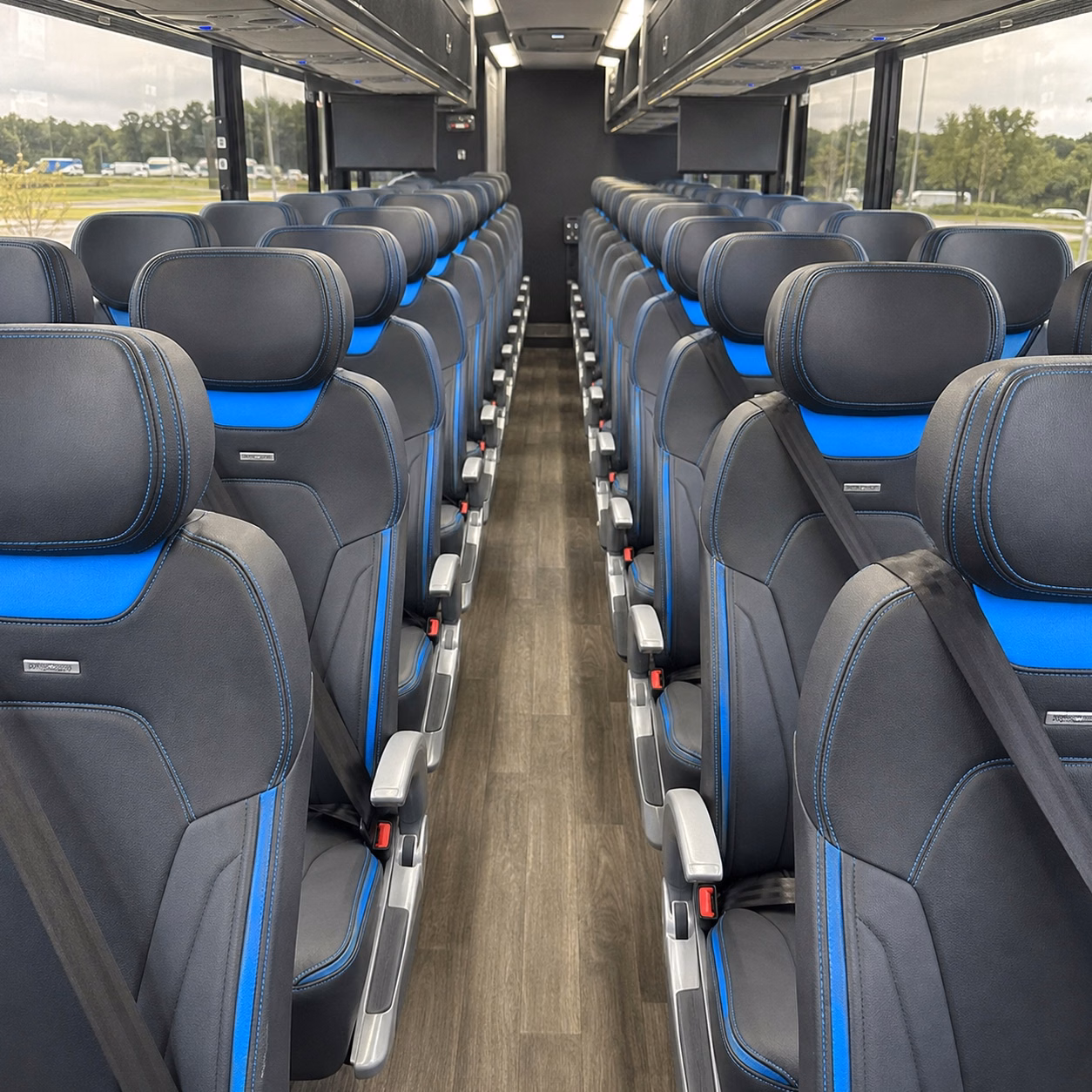 56 passenger charter bus inside