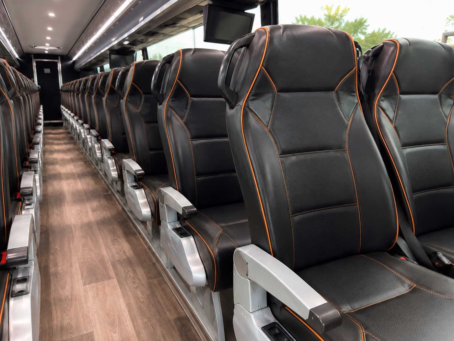 north port charter bus rental interior
